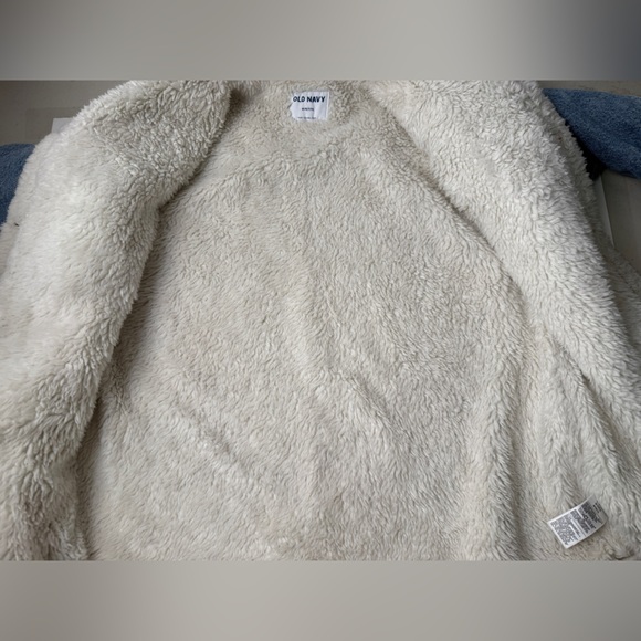 Old Navy Sherpa-Lined Non-Stretch Jean Utility Shacket For Women Petite Medium - Picture 4 of 13